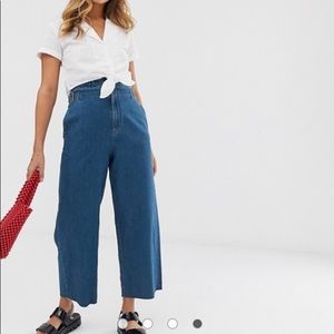 ASOS high waisted raw hem denim